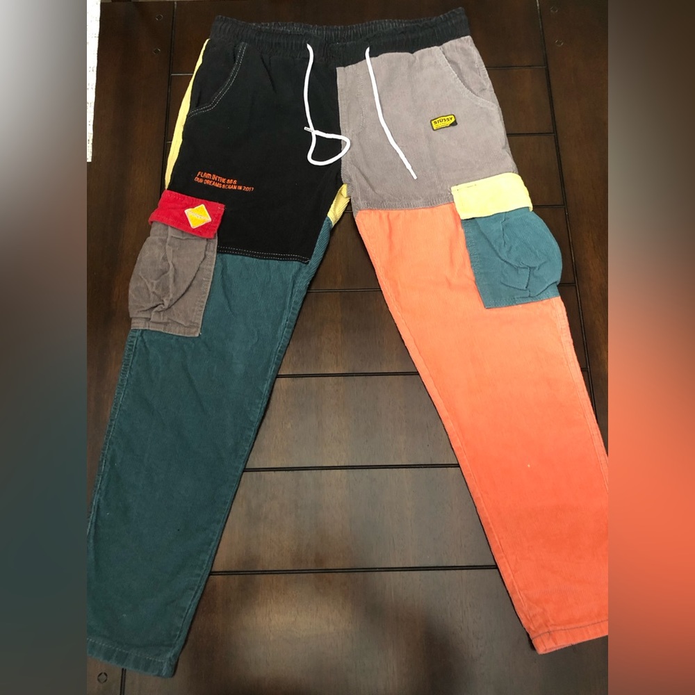 stussy high street corduroy multicolor pants